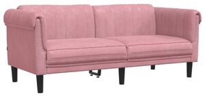 Sofa dwuosobowa, rÃ³Å¼owa, aksamit