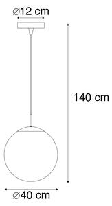 Lampa wisząca miedź przezroczyste szkło 40cm - Ball Oswietlenie wewnetrzne