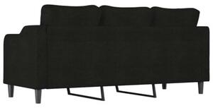 Sofa 3-osobowa, czarna, 180 cm, tapicerowana tkaninÄ