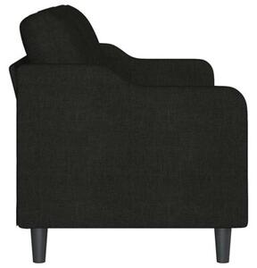 Sofa 3-osobowa, czarna, 180 cm, tapicerowana tkaninÄ
