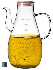 Szklany dzbanek na olej Mellitto z pokrywką i uchwytem 1000 ml