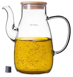 Szklany dzbanek na olej Mellitto z pokrywką i uchwytem 500 ml