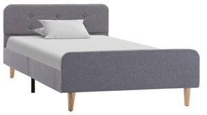 Rama łóżka, jasnoszara, tapicerowana tkaniną, 90 x 200 cm