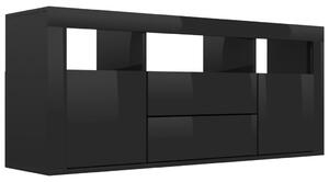 Szafka TV, czarna, wysoki połysk, 120x30x50 cm