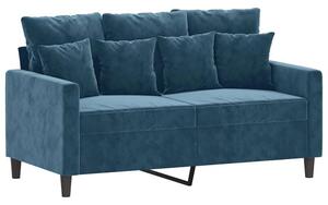 Sofa 2-osobowa, niebieski, 120 cm, tapicerowana aksamitem