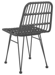 Krzesła ogrodowe, 2 szt., czarne, 48x62x84 cm, rattan pe
