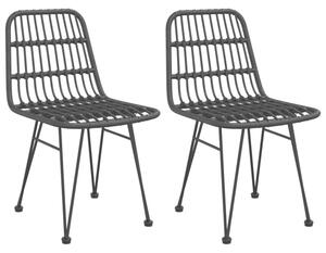 Krzesła ogrodowe, 2 szt., czarne, 48x62x84 cm, rattan pe