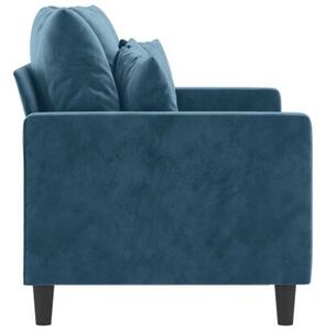 Sofa 2-osobowa, niebieski, 120 cm, tapicerowana aksamitem