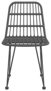Krzesła ogrodowe, 2 szt., czarne, 48x62x84 cm, rattan pe