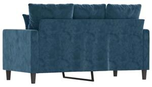 Sofa 2-osobowa, niebieski, 120 cm, tapicerowana aksamitem