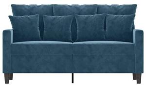 Sofa 2-osobowa, niebieski, 120 cm, tapicerowana aksamitem