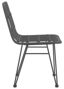 Krzesła ogrodowe, 2 szt., czarne, 48x62x84 cm, rattan pe