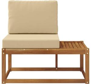 Sofa końcowa na zewnątrz z poduszką naturalny 91 x 63 x 73 cm