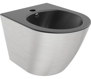 Mexen Lena bidet wiszący, czarny mat/srebrny wzór linie - 35224873