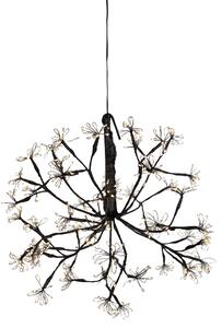 Świąteczna lampa wisząca kula czarna 40 cm z LED i timerem IP44 - Nobu