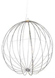 Świąteczna lampa wisząca kula biała 60 cm z LED i timerem IP44 - Nobi