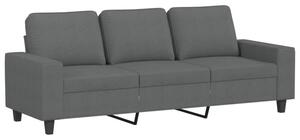 Sofa 3-osobowa, ciemnoszara, 180 cm, tapicerowana tkaninÄ