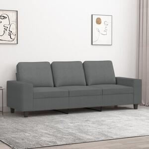 Sofa 3-osobowa, ciemnoszara, 180 cm, tapicerowana tkaninÄ