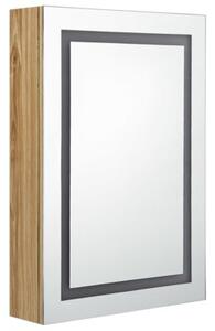 Szafka łazienkowa z lustrem i LED, kolor dębu, 50x13x70 cm