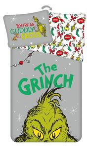 Zielona/szara bawełniana pościel dziecięca jednoosobowa 200x140 cm Grinch – Jerry Fabrics