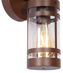 Zewnetrzna Kinkiet / Lampa scienna zewnętrzny rdzawy brąz IP44 Czujnik światła i ciemności - Ruben Oswietlenie zewnetrzne