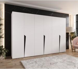 Szafa uchylna otwierana Piano 1 300 (3x100) wys. 202 cm biaÅy + u. czarny
