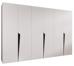 Szafa uchylna otwierana Piano 1 300 (3x100) wys. 202 cm biaÅy + u. czarny
