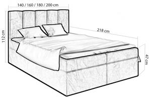 Łóżko kontynentalne 160x200 z pojemnikiem zielone do sypialni