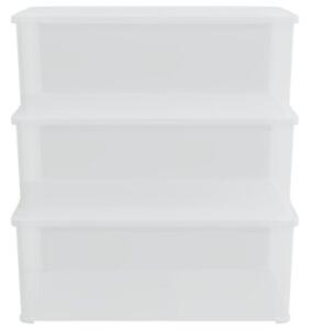 Plastikowe pojemniki do przechowywania, 3 szt, 10l, sztaplowane