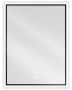 Mexen Erma lustro łazienkowe podświetlane 60 x 80 cm, LED 6000K, antypara, rama czarna - 9814-060-080-611-70