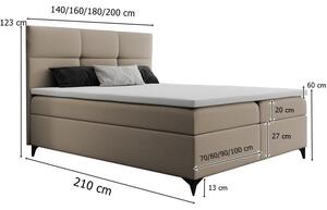 Łóżko kontynentalne z pojemnikiem SZTOKHOLM 140/160/180/200 x 200