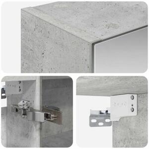 Szafka z lustrem do łazienki betonowy szary 50 x 14,5 x 70 cm