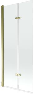 Mexen Castor parawan nawannowy 2-skrzydłowy 80 x 150 cm, transparent, złoty - 892-080-002-50-00
