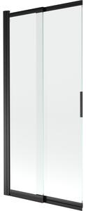 Mexen Fox parawan nawannowy 2-skrzydłowy przesuwny 85 x 150 cm, transparent, czarny - 891-085-002-70-00