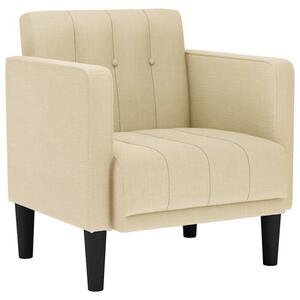 Sofa fotel z podÅokietnikami kremowy 53 cm tkanina