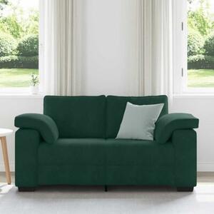 Sofa dwuosobowa, ciemnozielona, 120 cm, aksamit