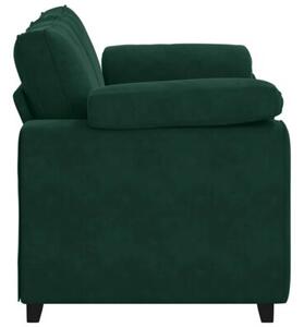 Sofa dwuosobowa, ciemnozielona, 120 cm, aksamit