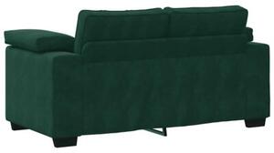 Sofa dwuosobowa, ciemnozielona, 120 cm, aksamit