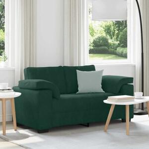 Sofa dwuosobowa, ciemnozielona, 120 cm, aksamit