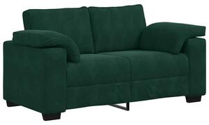 Sofa dwuosobowa, ciemnozielona, 120 cm, aksamit