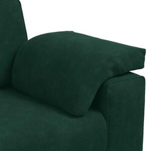 Sofa dwuosobowa, ciemnozielona, 120 cm, aksamit