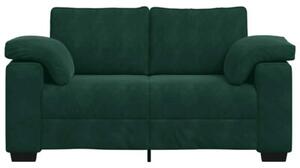 Sofa dwuosobowa, ciemnozielona, 120 cm, aksamit