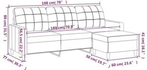 Sofa 3-osobowa, kremowa, 180 cm, tapicerowana tkaninÄ