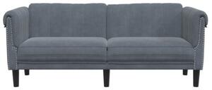Sofa dwuosobowa, ciemnoszara, aksamit