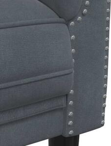 Sofa dwuosobowa, ciemnoszara, aksamit