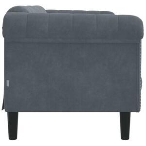 Sofa dwuosobowa, ciemnoszara, aksamit