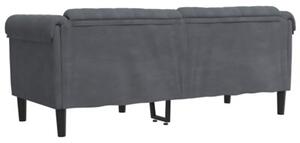 Sofa dwuosobowa, ciemnoszara, aksamit