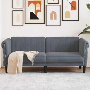 Sofa dwuosobowa, ciemnoszara, aksamit