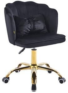MebleMWM Krzesło muszelka obrotowe DC-6091S | Welur | Czarny #66 | Outlet