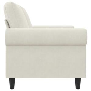 Sofa 2-osobowa, kremowy, 120 cm, tapicerowana aksamitem